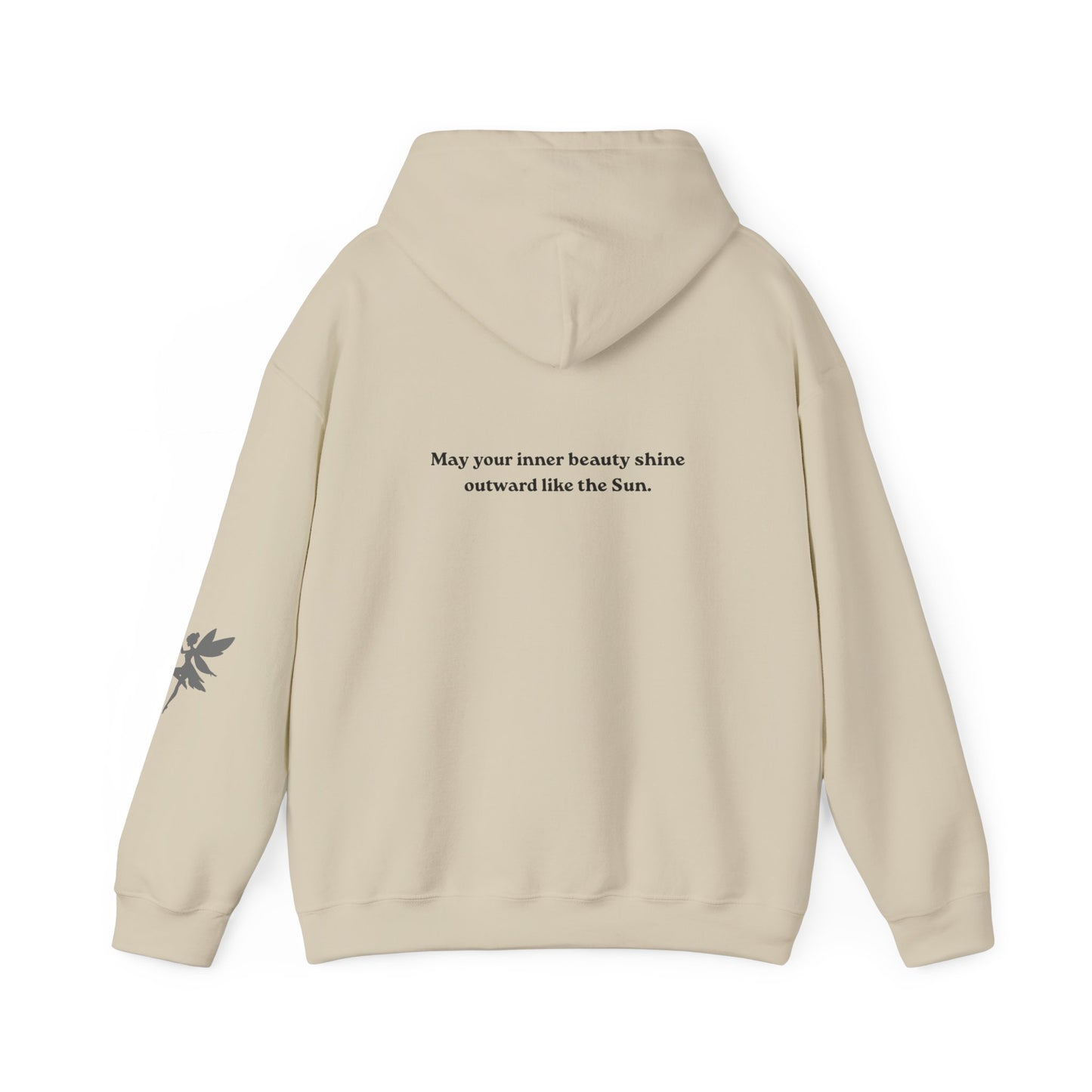 May your inner beauty shine outward like the Sun, Hoodie, Light colors
