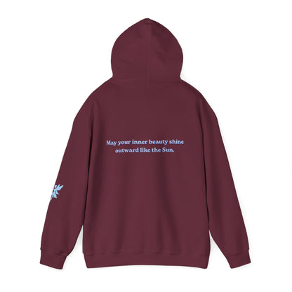 May your inner beauty shine outwards like the Sun, Hoodie, Dark colors