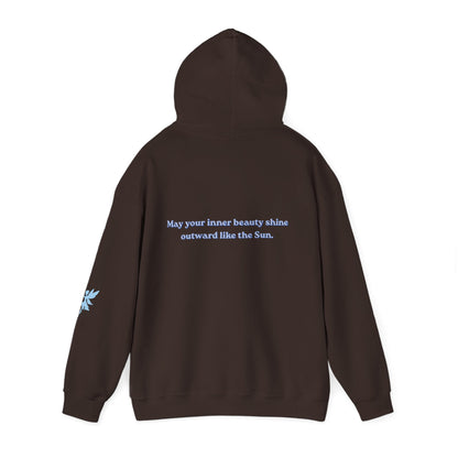 May your inner beauty shine outwards like the Sun, Hoodie, Dark colors