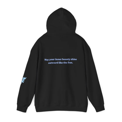 May your inner beauty shine outwards like the Sun, Hoodie, Dark colors